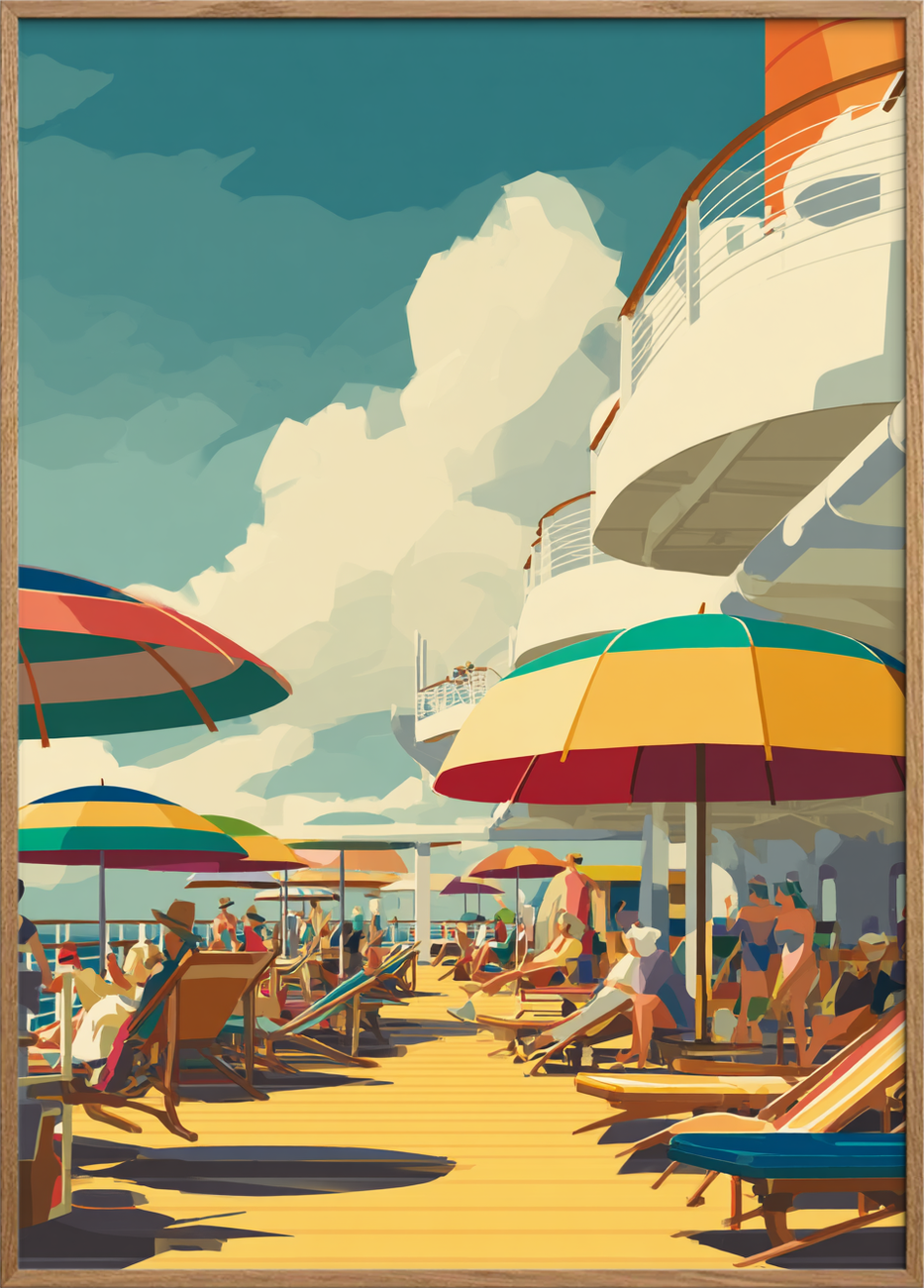 Længslen under parasoller - Oak Frame, No Border