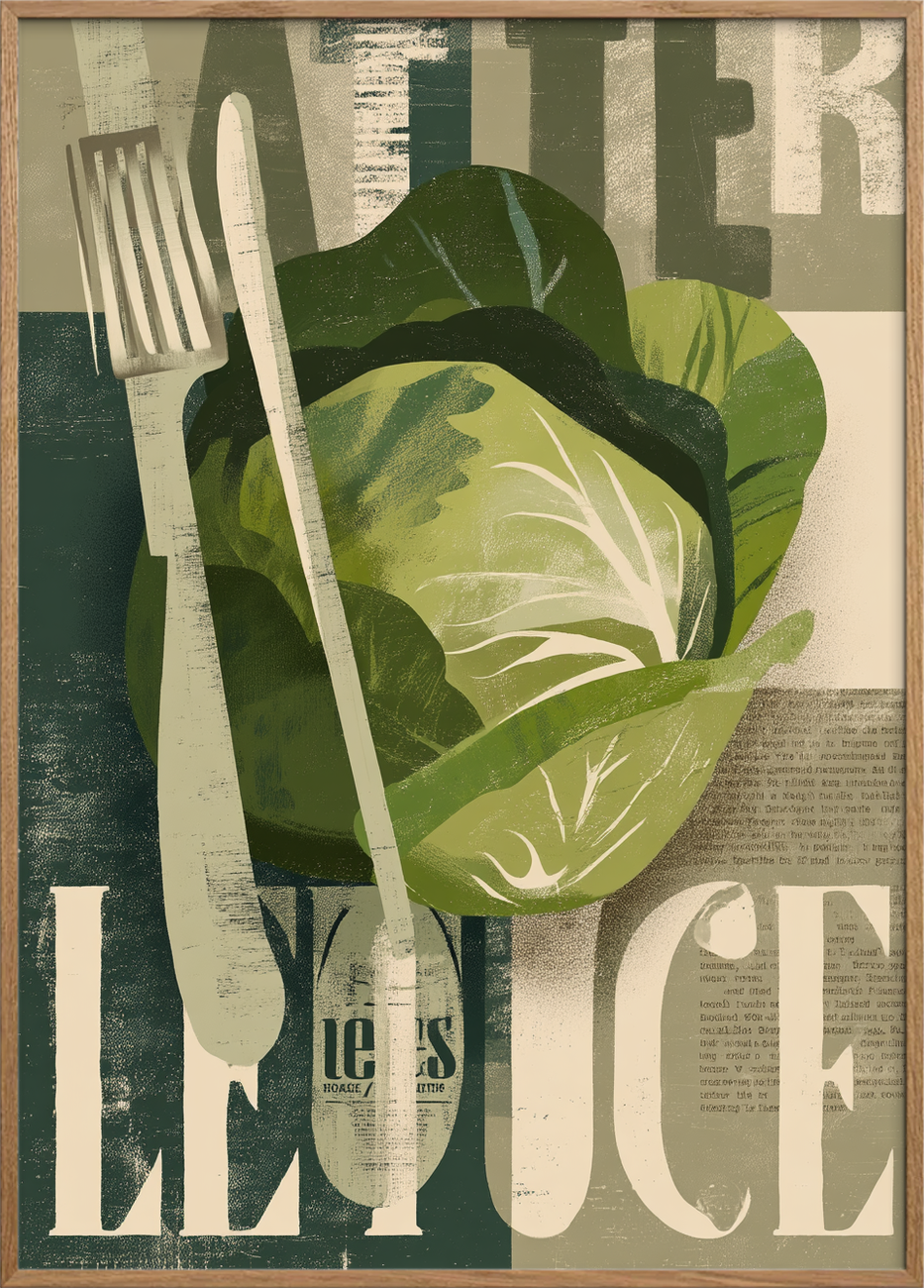 Knasende grøn symfoni - Oak Frame, No Border