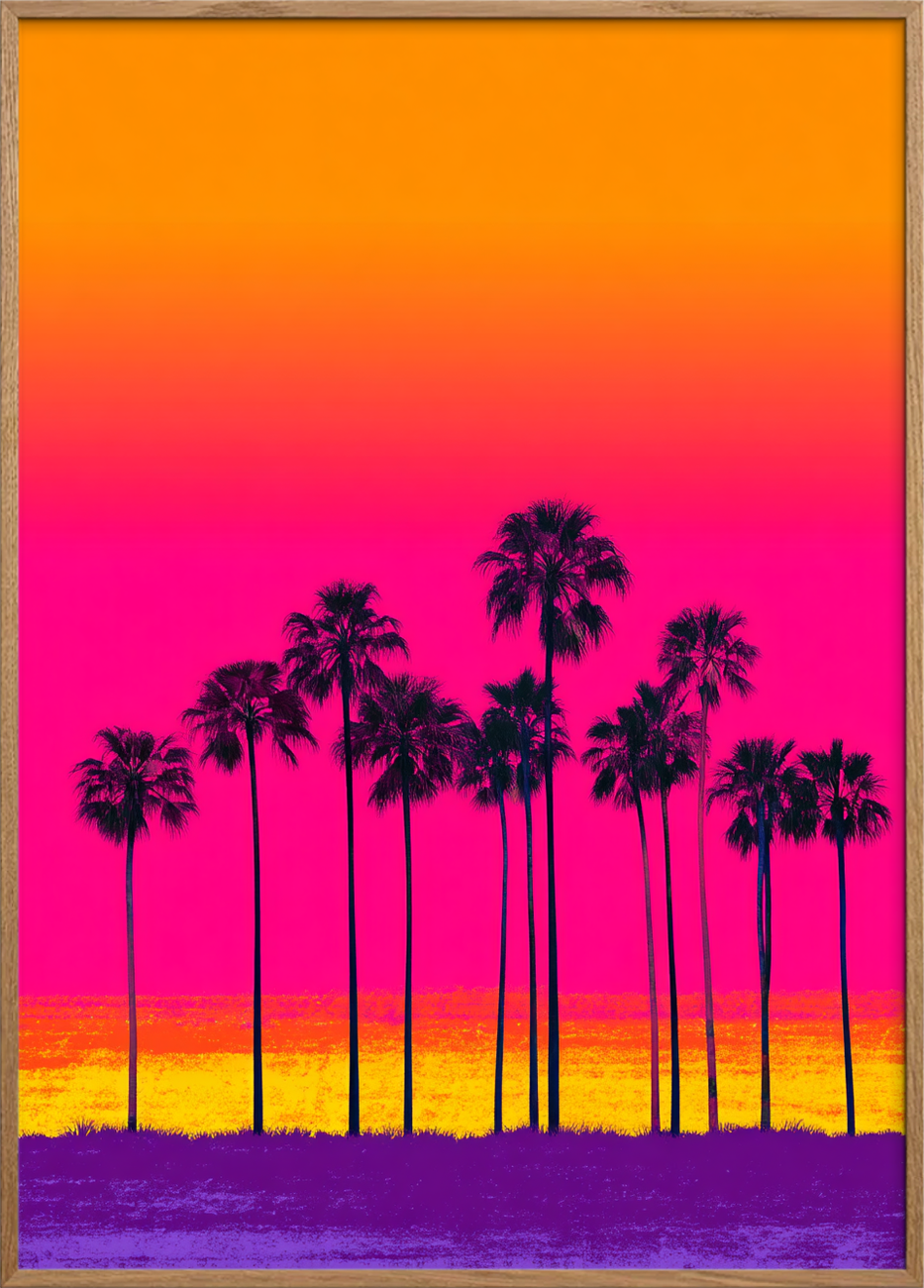 Sommerens sus i neon - Oak Frame, No Border