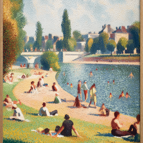 Smagen af sommer ved åen - Oak Frame, No Border