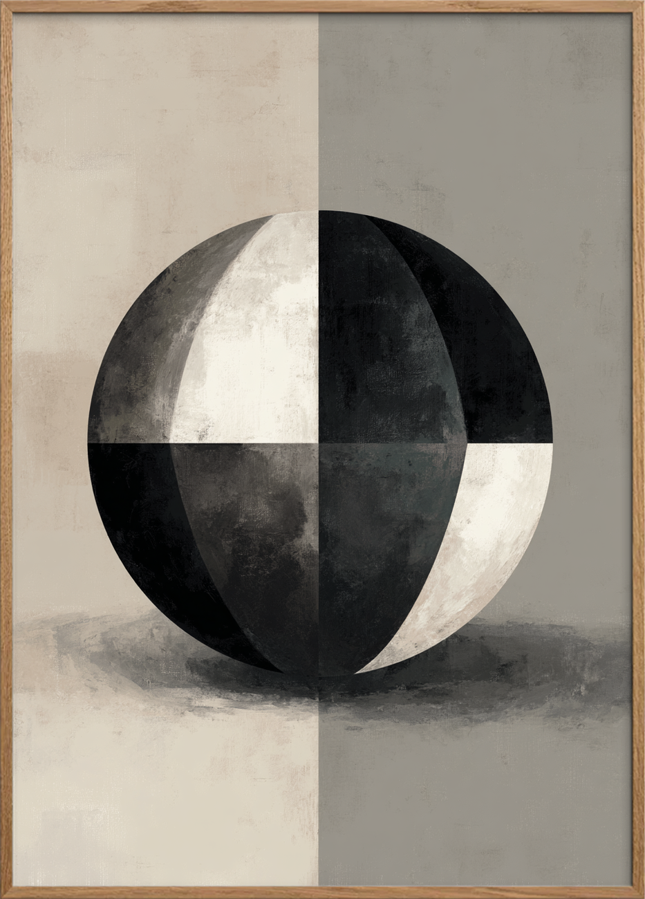 Stum symfoni i gråtoner - Oak Frame, No Border