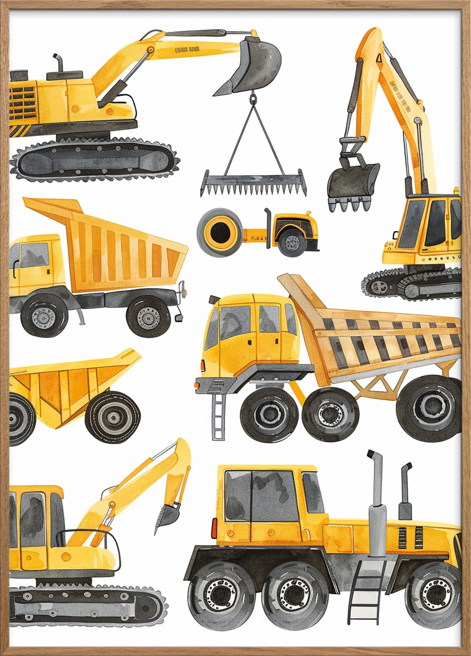Buldrende gule maskiners sang - Oak Frame, No Border