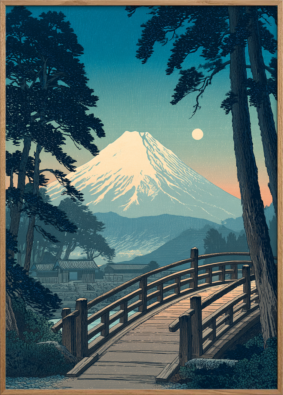 Broens hvisken mod månen - Oak Frame, No Border