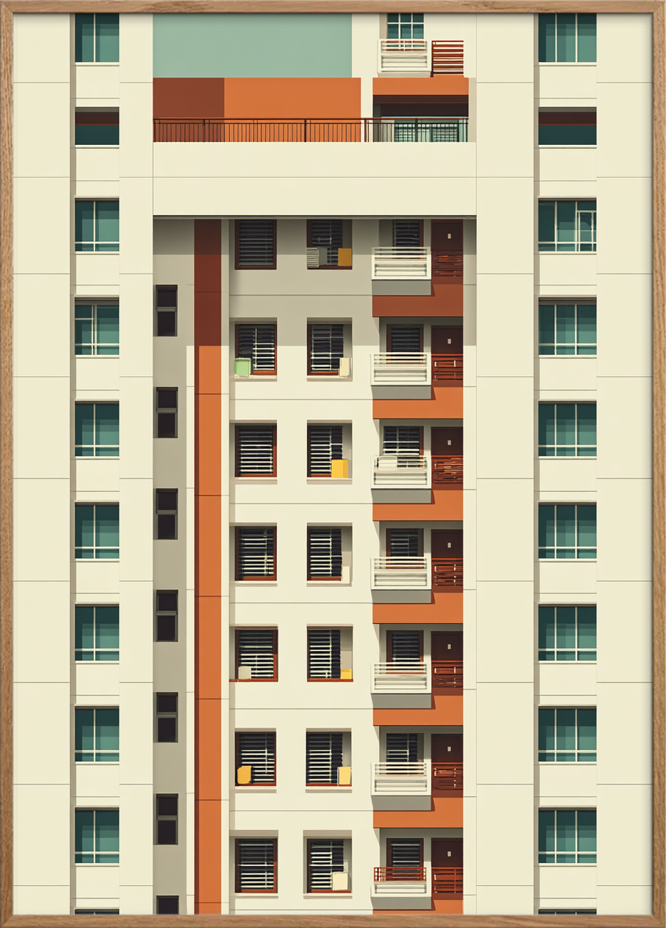 Betonens stille sus - Oak Frame, No Border