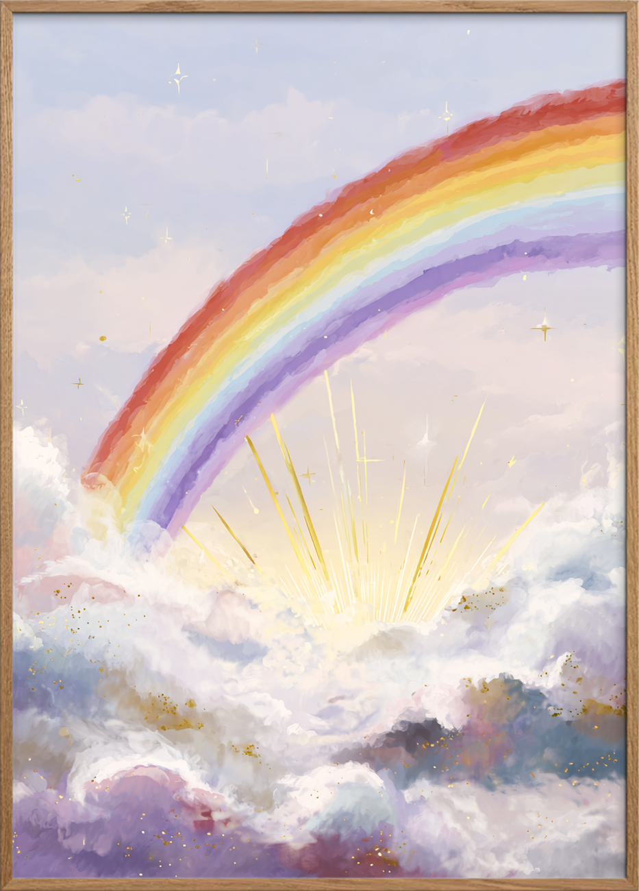 Regnbuens stille klang - Oak Frame, No Border