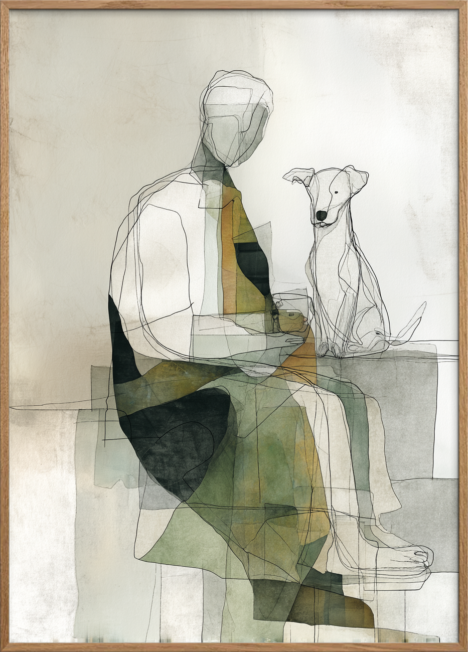 En smag af stille selskab - Oak Frame, No Border