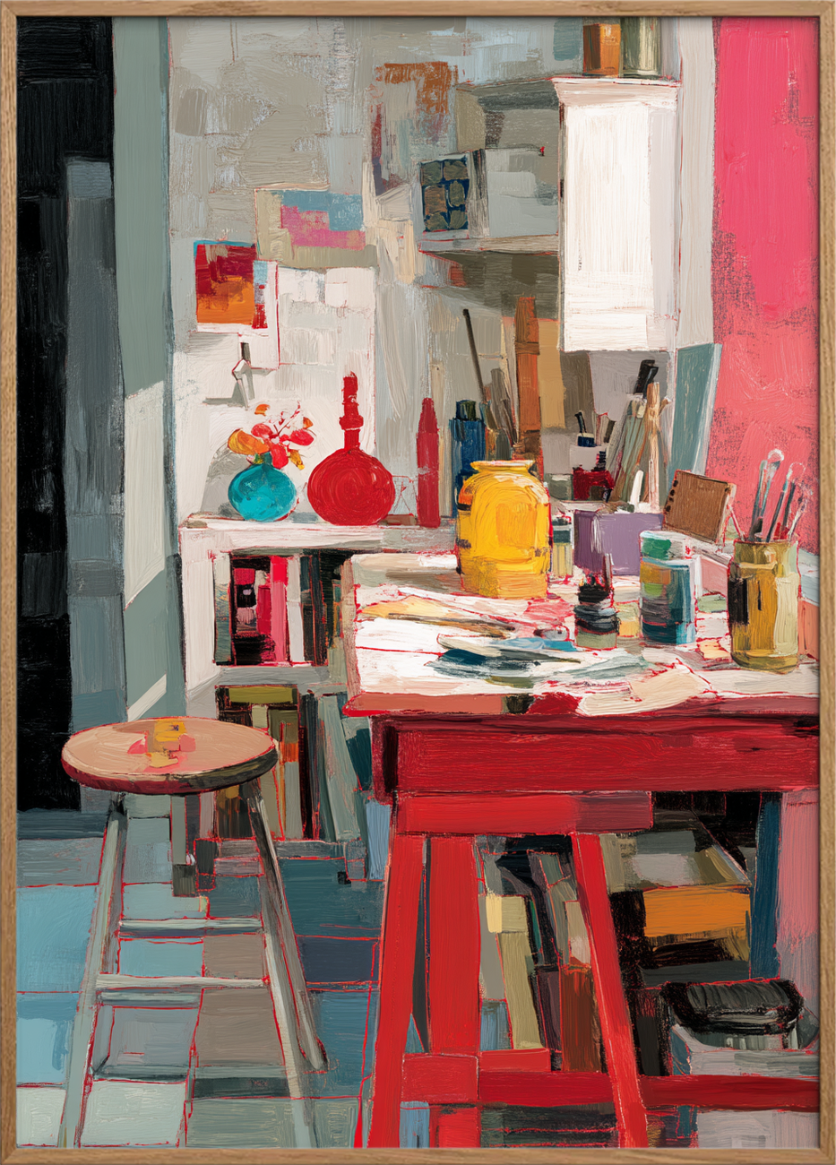 Rummet smager af pigment - Oak Frame, No Border