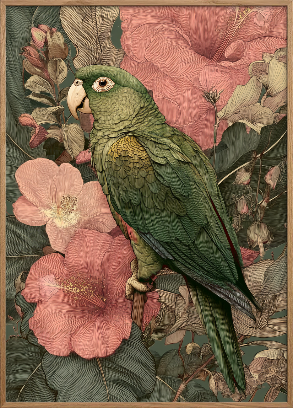 Tropens hvisken i fjer - Oak Frame, No Border