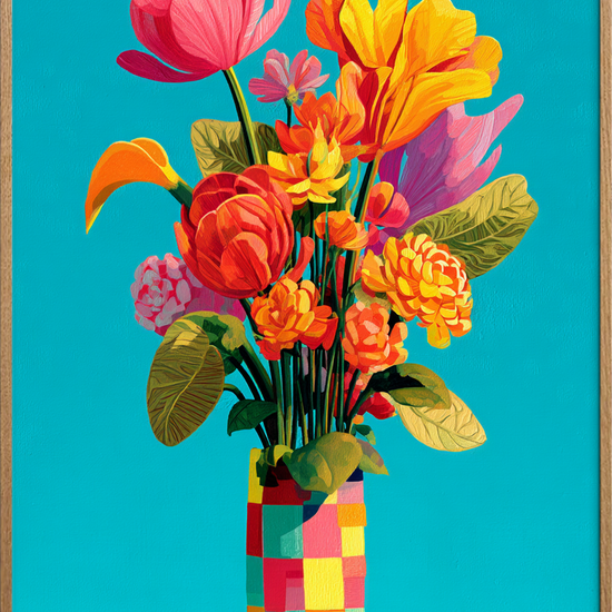 Sommerens syngende farver - Oak Frame, No Border