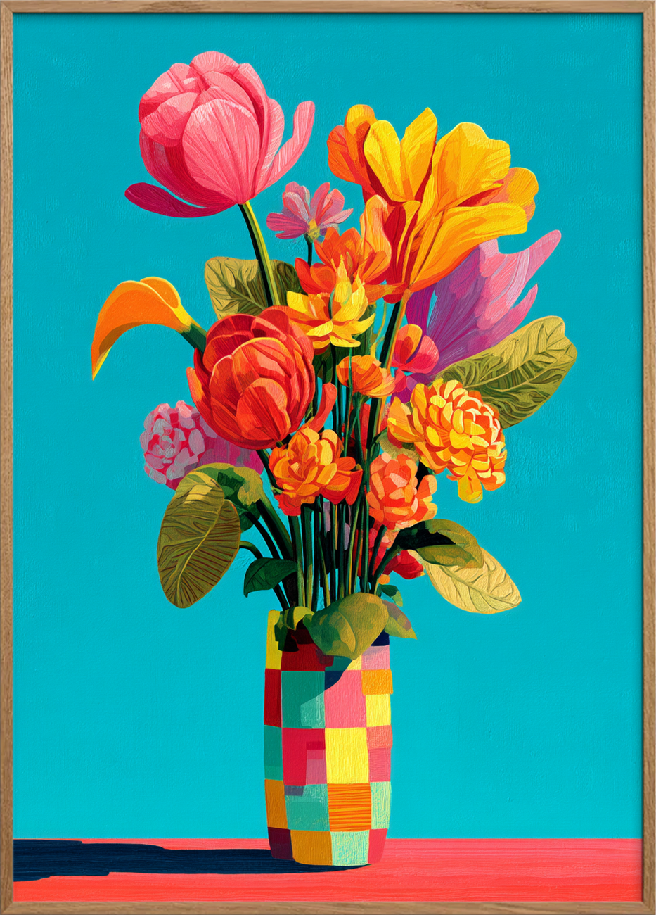 Sommerens syngende farver - Oak Frame, No Border