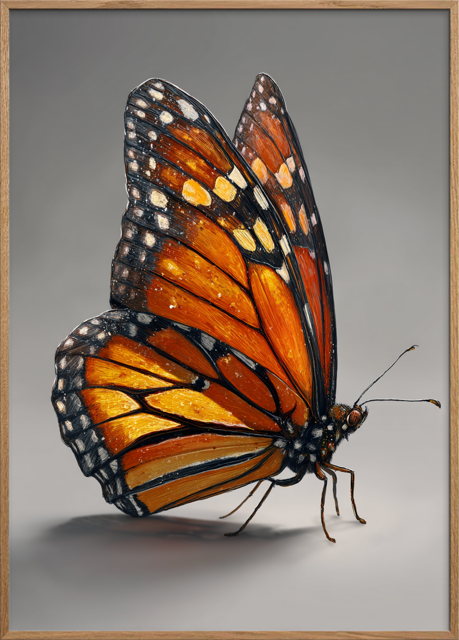 Sommerfuglens silkebløde hvisken - Oak Frame, No Border