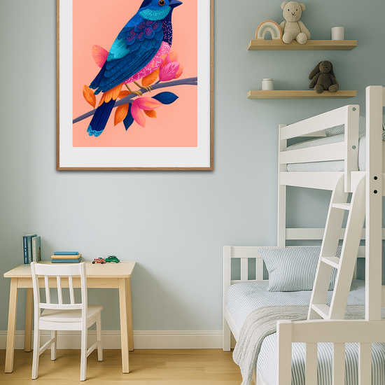 Blå fjer hvisker melodier - Room Environment (Tall Format)