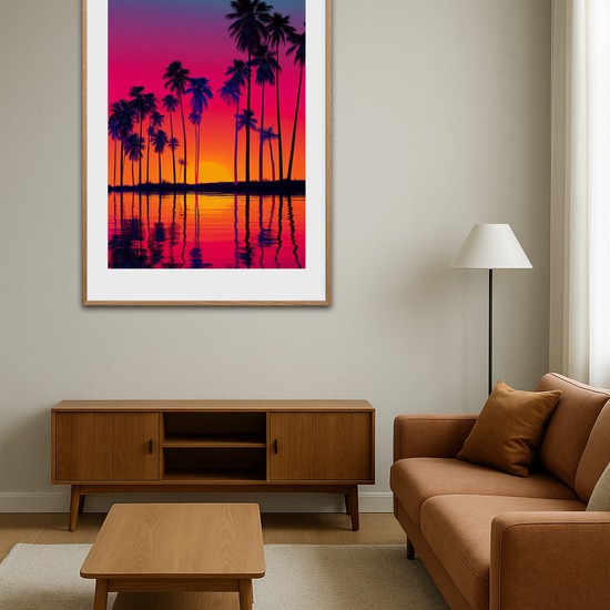 Aftenens palmesus ved vandet - Room Environment (Tall Format)