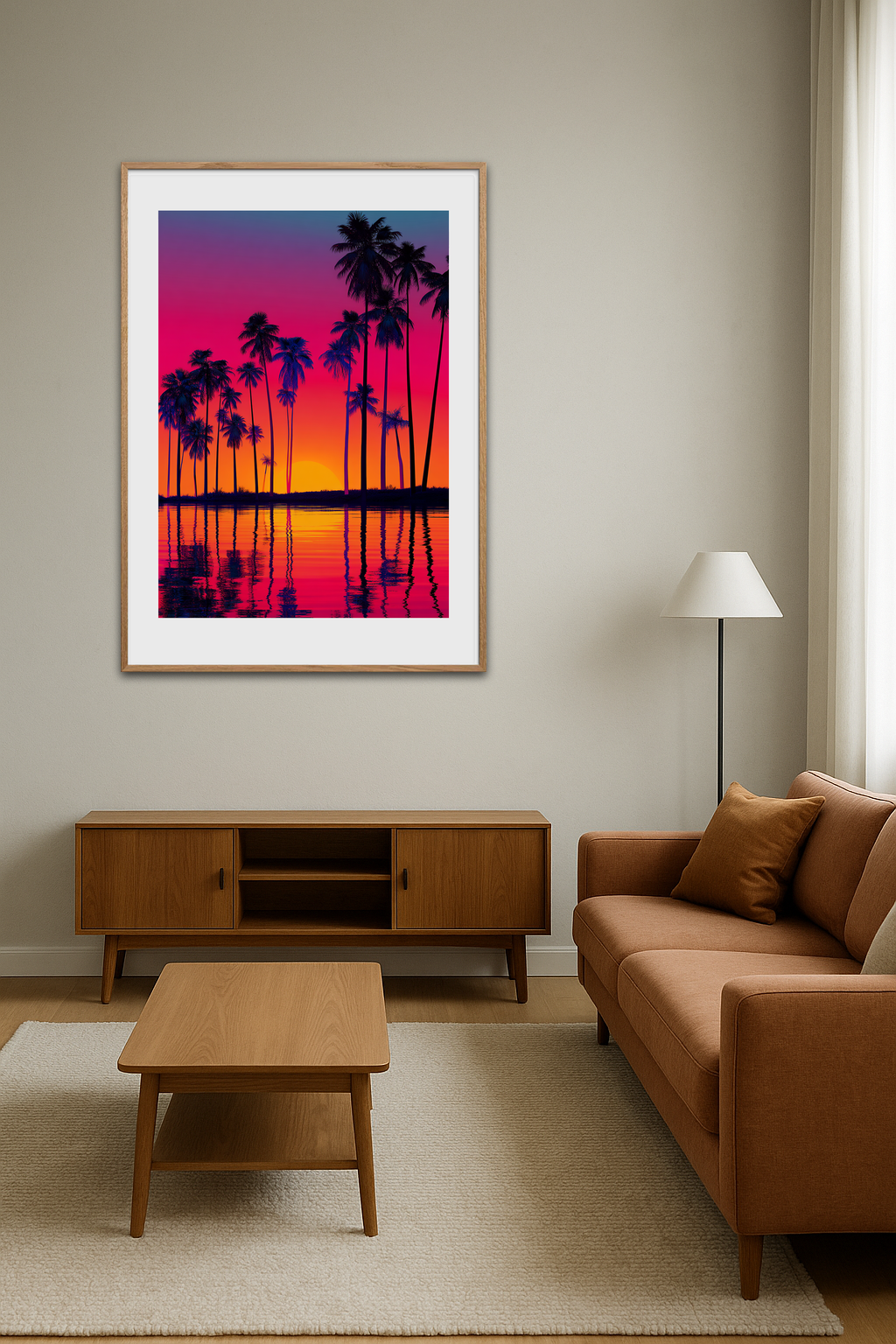 Aftenens palmesus ved vandet - Room Environment (Tall Format)