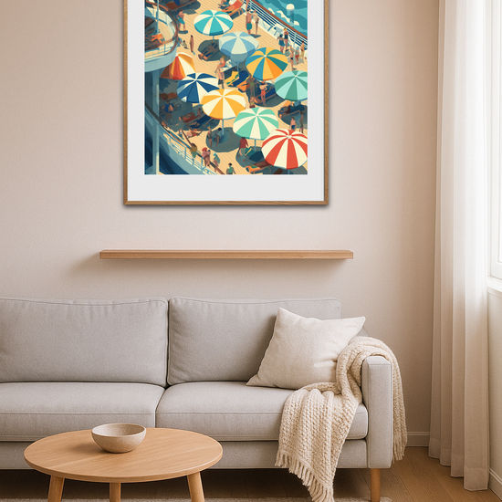 Sommerbrus under farvede parasoller - Room Environment (Tall Format)