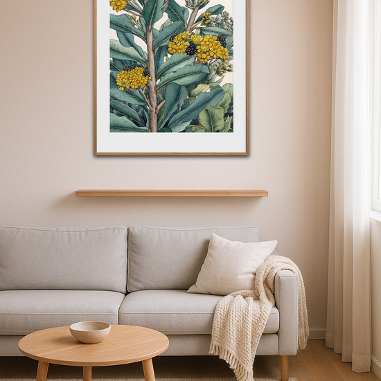 Gult sus i grønne blade - Room Environment (Tall Format)