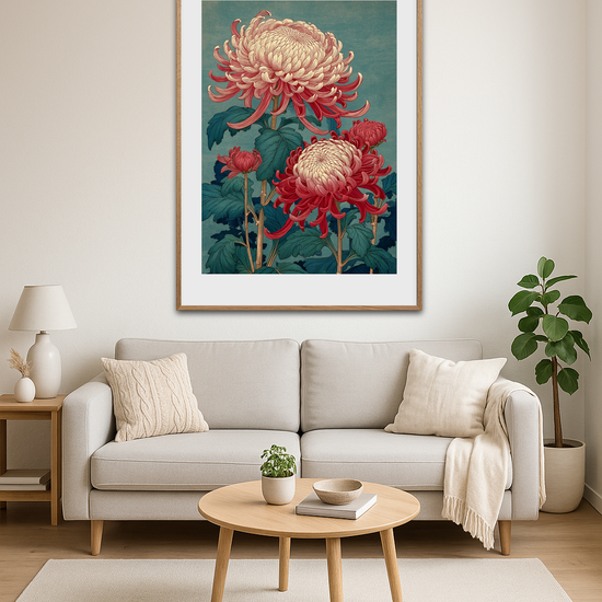 Silkesus over høstblomster - Room Environment (Tall Format)