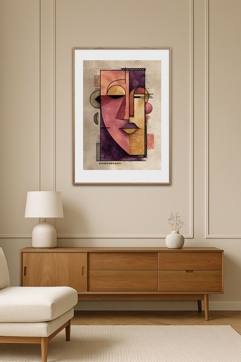 Gylden hvisken bag masken - Room Environment (Tall Format)