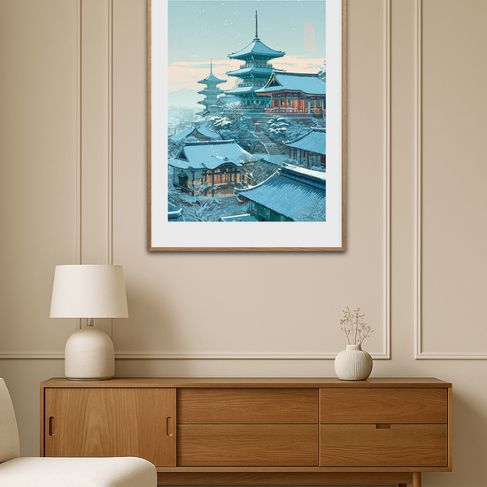 Hviskende sne over pagoder - Room Environment (Tall Format)